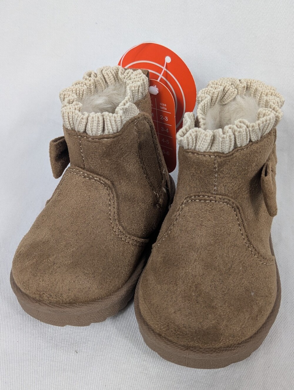 Chestnut Faux Suede Fur Lined Boots